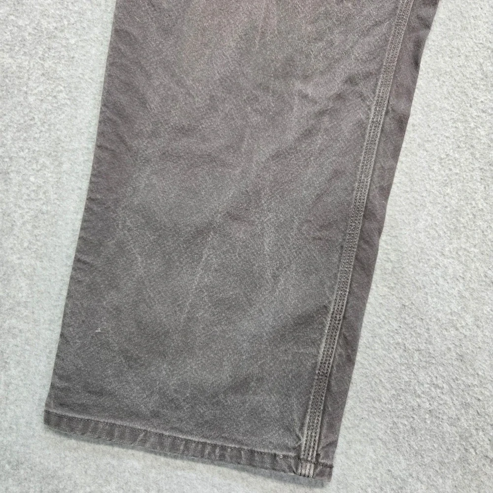 Carhartt Pants Mens 42x28 Gray Carpenter Relaxed Cotton Canvas Workwear Pockets